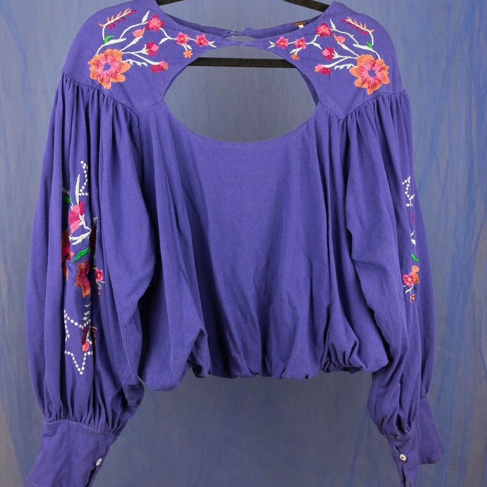 Embroidered Free People statement top